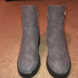 Grey ankle boots